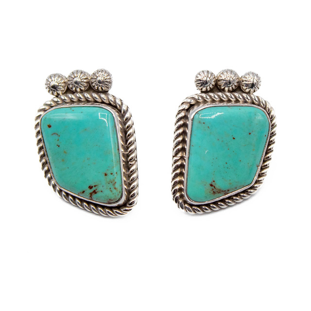 Turquoise & Silver Turquoise Earrings
