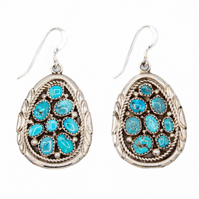 Turquoise & Silver Turquoise Earrings