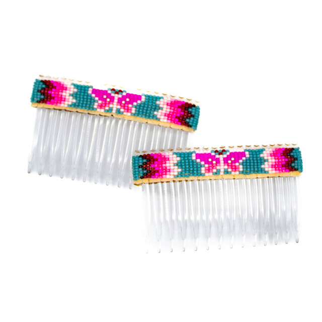 Hair Accessories Beaded Butterfly Haircomb Set